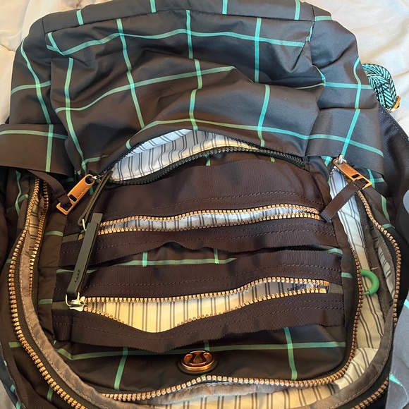 Lululemon Pack To Reality Backpack. Navy, green and rose gold - Picture 4 of 7